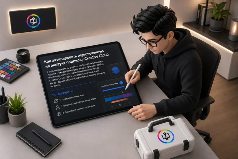 Как активировать подключенную на аккаунт подписку Creative Cloud