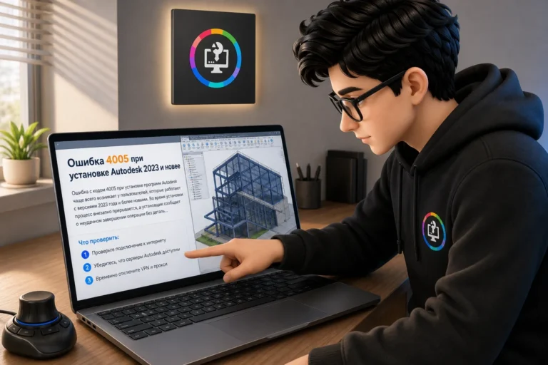 Ошибка 4005 при установке Autodesk 2023 и новее