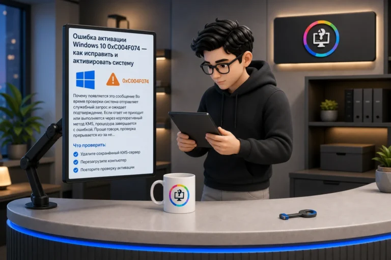 Ошибка активации Windows 10 0xC004F074 — как исправить и активировать систему
