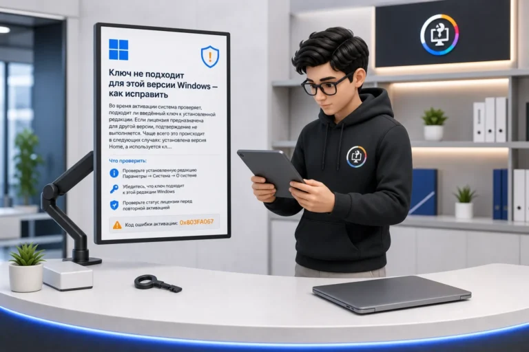 Ключ не подходит для этой версии Windows — как исправить