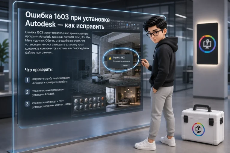 Ошибка 1603 при установке Autodesk — как исправить