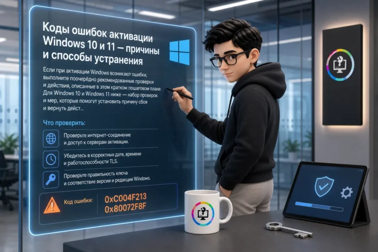 Коды ошибок активации Windows 10 и 11 — причины и способы устранения