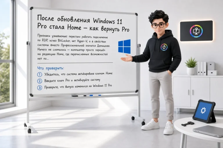 После обновления Windows 11 Pro стала Home — как вернуть Pro