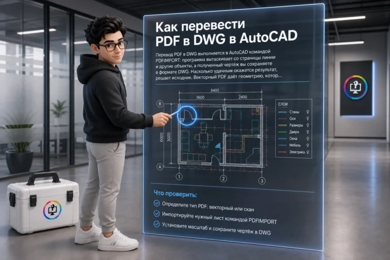 Как перевести PDF в DWG в AutoCAD